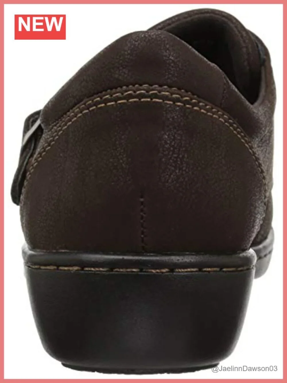 Women's Synthetic Memory Foam Loafer, Buckle Strap, Round Toe, Lightweight